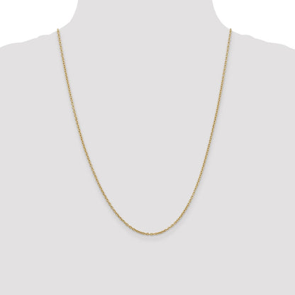 10k Yellow Gold 2mm Round Open Link Cable Chain Necklace