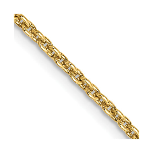 10k Yellow Gold 2mm Round Open Link Cable Chain Necklace