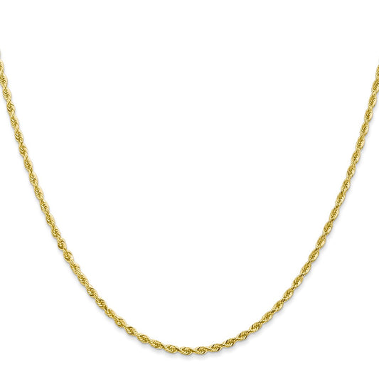 10k Yellow Gold 2mm Diamond-Cut Quadruple Rope Chain Necklace