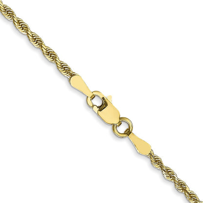 10k Yellow Gold 2mm Diamond-Cut Quadruple Rope Chain Necklace