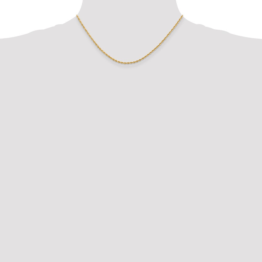 10k Yellow Gold 2mm Diamond-Cut Quadruple Rope Chain Necklace