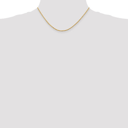 10k Yellow Gold 2mm Diamond-Cut Quadruple Rope Chain Necklace