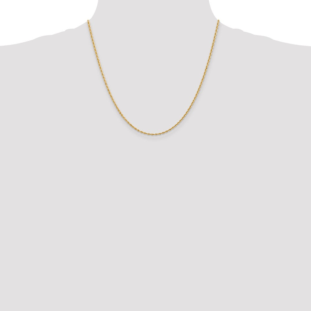 10k Yellow Gold 2mm Diamond-Cut Quadruple Rope Chain Necklace