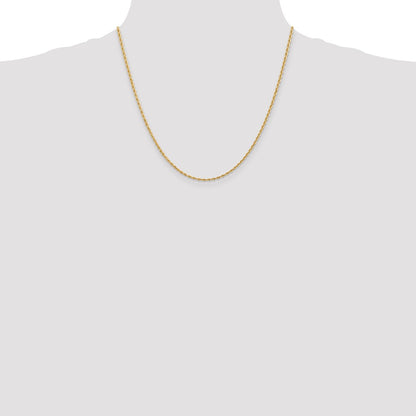 10k Yellow Gold 2mm Diamond-Cut Quadruple Rope Chain Necklace