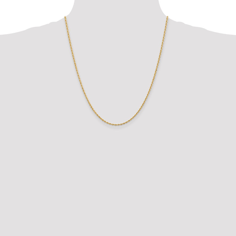 10k Yellow Gold 2mm Diamond-Cut Quadruple Rope Chain Necklace