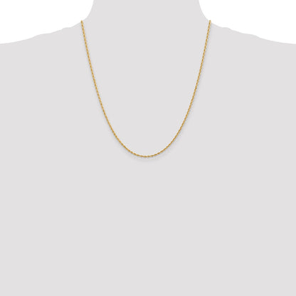 10k Yellow Gold 2mm Diamond-Cut Quadruple Rope Chain Necklace