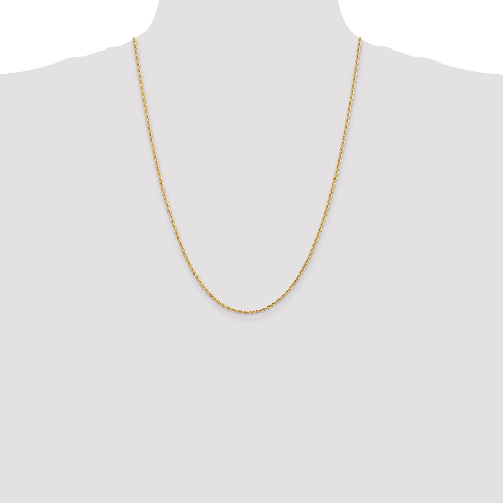 10k Yellow Gold 2mm Diamond-Cut Quadruple Rope Chain Necklace