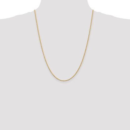 10k Yellow Gold 2mm Diamond-Cut Quadruple Rope Chain Necklace