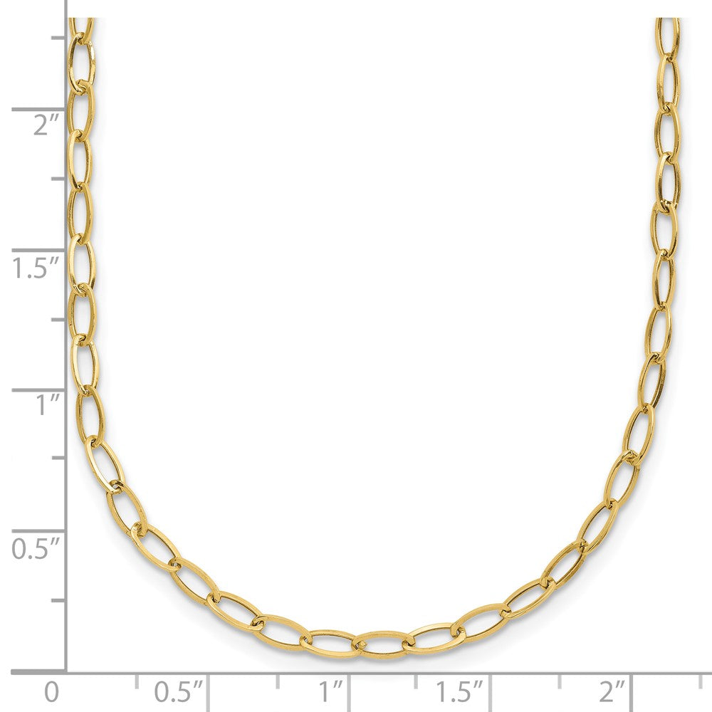 10k Yellow Gold Oval Link Necklace 18"