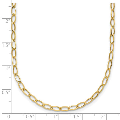 10k Yellow Gold Oval Link Necklace 18"