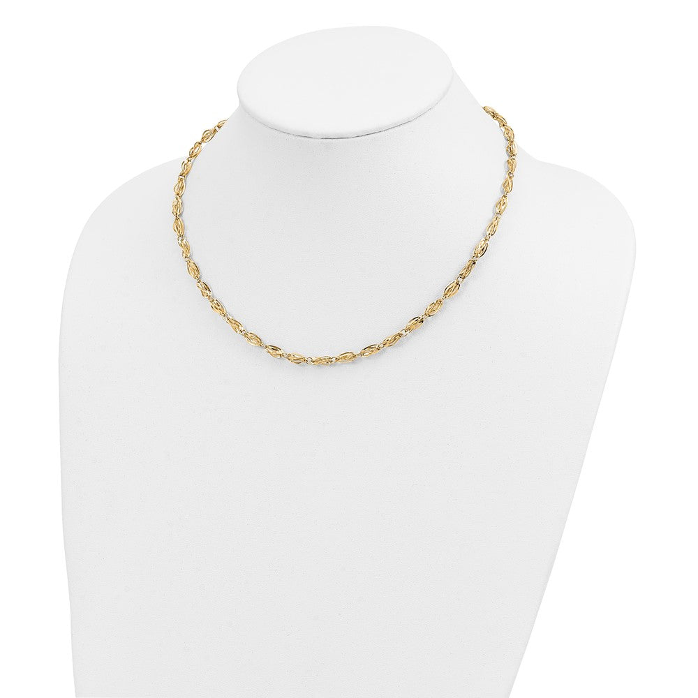 10k Yellow Gold Fancy Link Necklace 18"