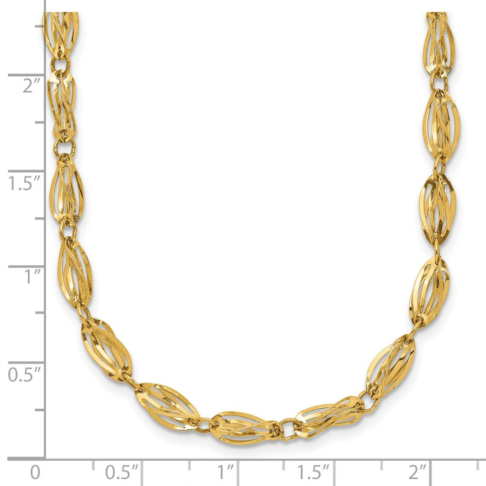10k Yellow Gold Fancy Link Necklace 18"
