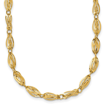 10k Yellow Gold Fancy Link Necklace 18"