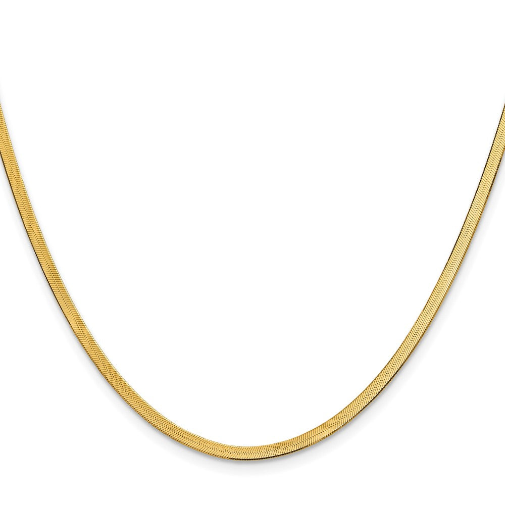 10k Yellow Gold 2.5mm Silky Herringbone Chain Necklace