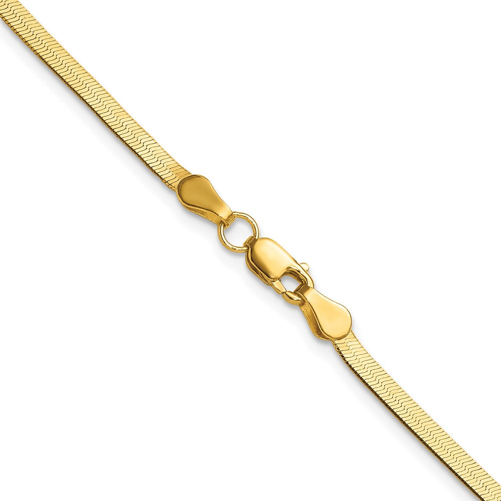 10k Yellow Gold 2.5mm Silky Herringbone Chain Necklace