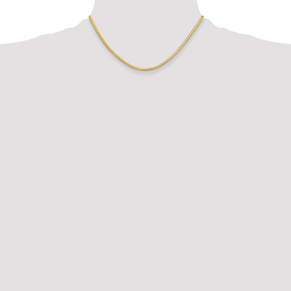 10k Yellow Gold 2.5mm Silky Herringbone Chain Necklace