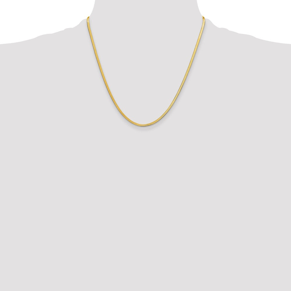10k Yellow Gold 2.5mm Silky Herringbone Chain Necklace