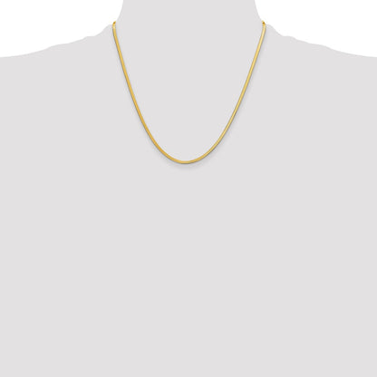 10k Yellow Gold 2.5mm Silky Herringbone Chain Necklace