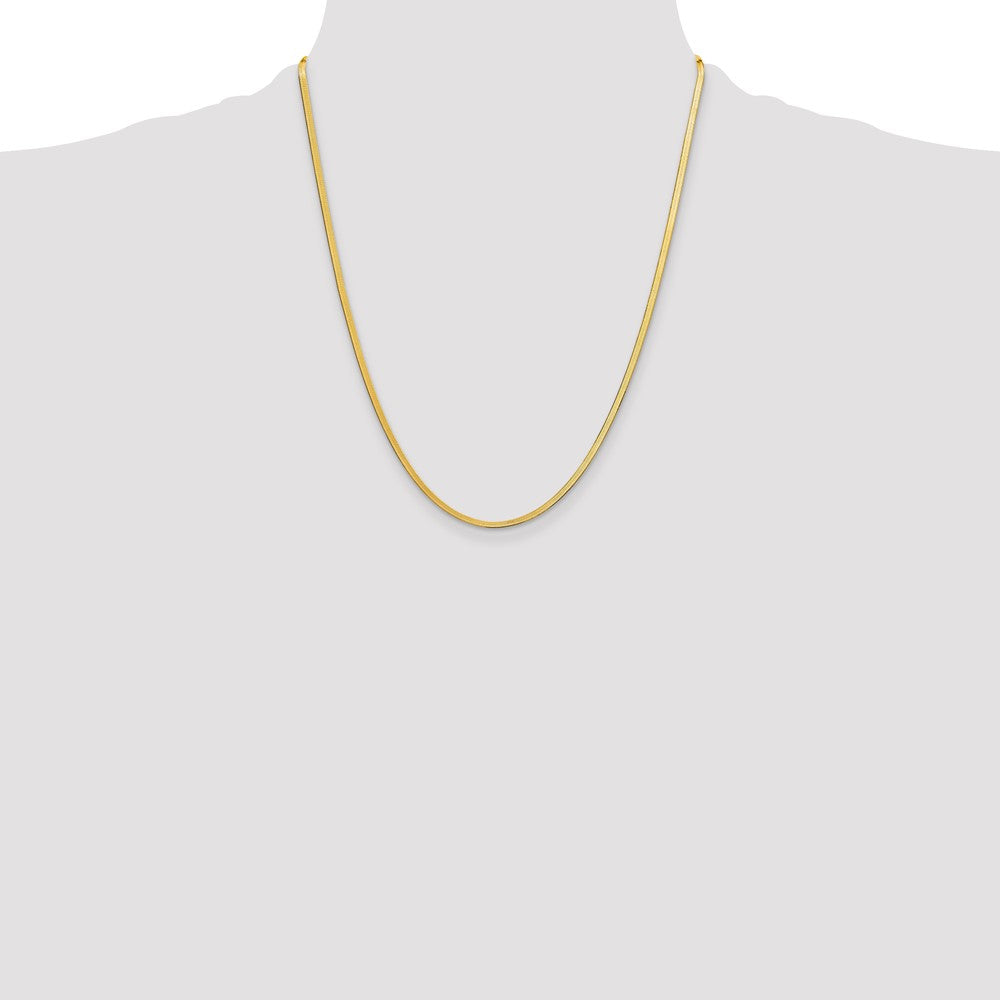 10k Yellow Gold 2.5mm Silky Herringbone Chain Necklace