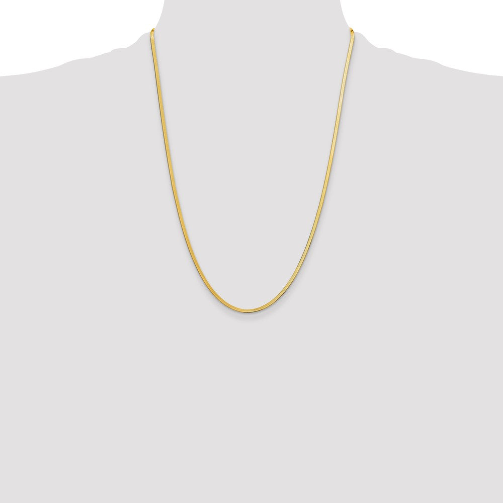 10k Yellow Gold 2.5mm Silky Herringbone Chain Necklace