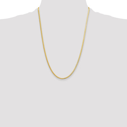 10k Yellow Gold 2.5mm Silky Herringbone Chain Necklace