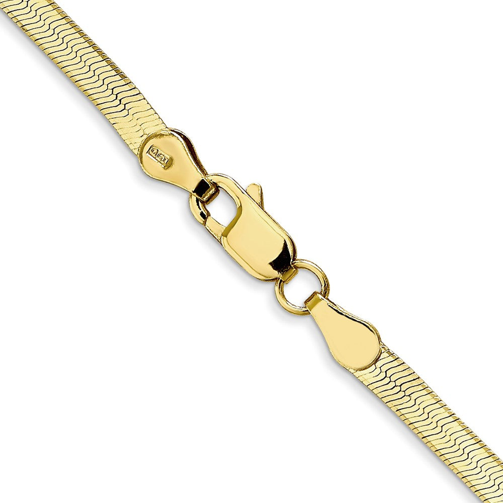 10k Yellow Gold 3mm Silky Herringbone Chain Necklace