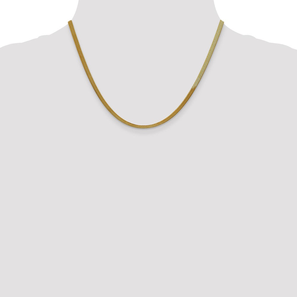 10k Yellow Gold 3mm Silky Herringbone Chain Necklace