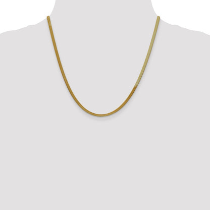 10k Yellow Gold 3mm Silky Herringbone Chain Necklace