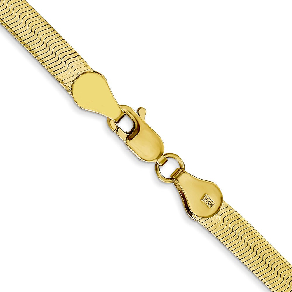 10k Yellow Gold 4mm Silky Herringbone Chain Necklace 16"