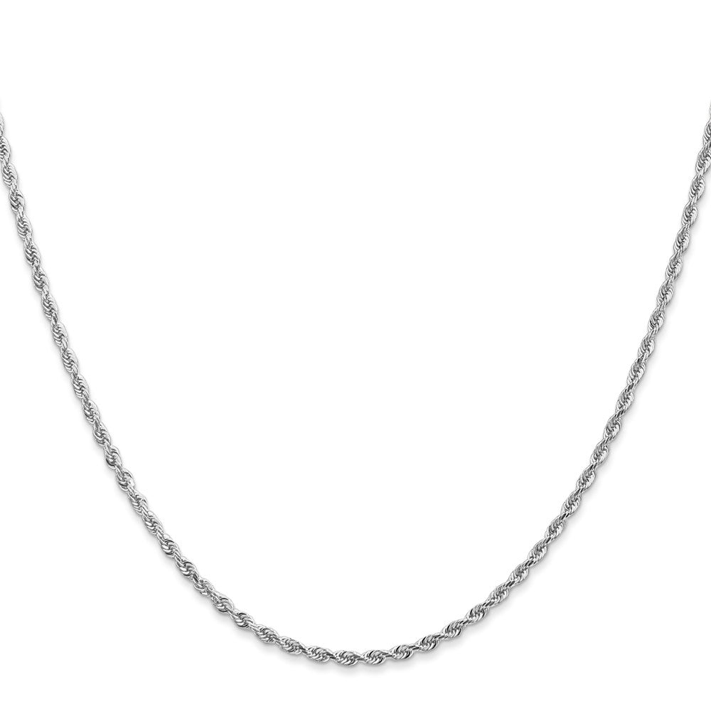 10k White Gold 2mm Diamond-Cut Quadruple Rope Chain Necklace