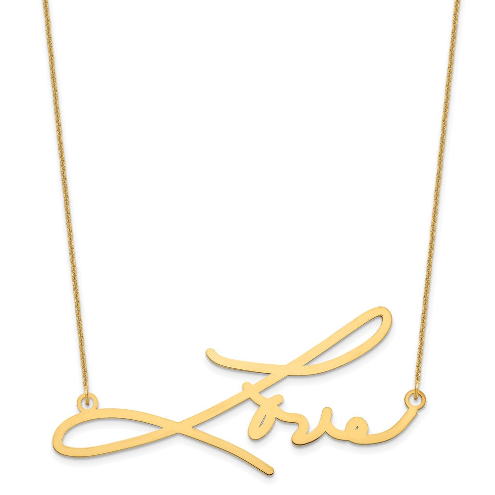 10k Gold Signature Penadant Necklace 18"