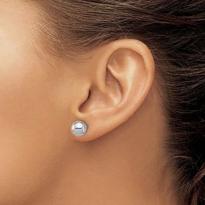 14K White Gold Rhodium-plated Polished 8.0mm Ball Stud Earrings