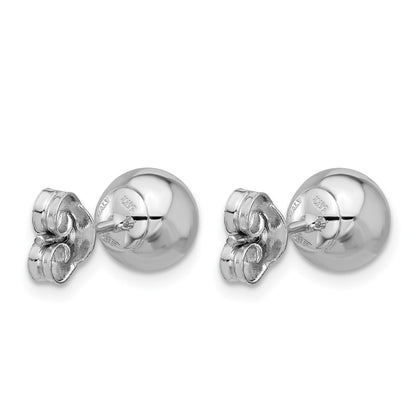 14K White Gold Rhodium-plated Polished 8.0mm Ball Stud Earrings