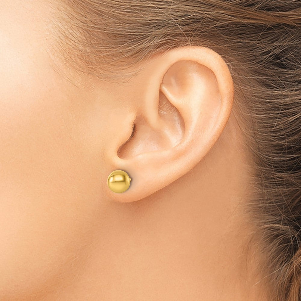 14k Yellow Gold Polished 8.0mm Ball Stud Earrings