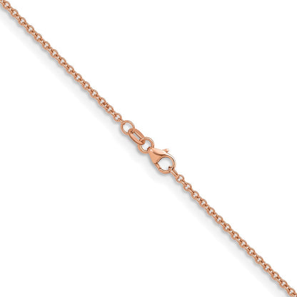14K Rose Gold Polished 2.0mm Solid Cable Chain Necklace