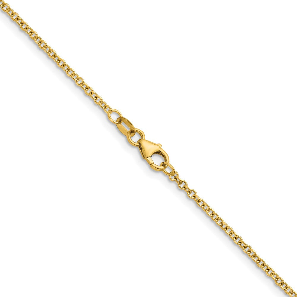 14K Rose Gold Polished 2.0mm Solid Cable Chain Necklace