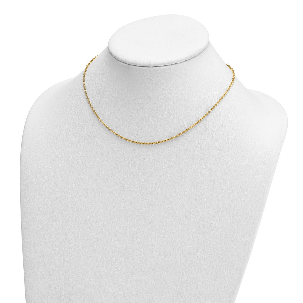 14K Rose Gold Polished 2.0mm Solid Cable Chain Necklace