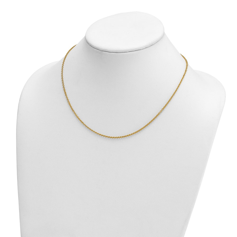 14K Rose Gold Polished 2.0mm Solid Cable Chain Necklace