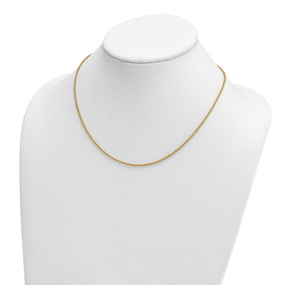 14K Rose Gold Polished 2.0mm Solid Cable Chain Necklace