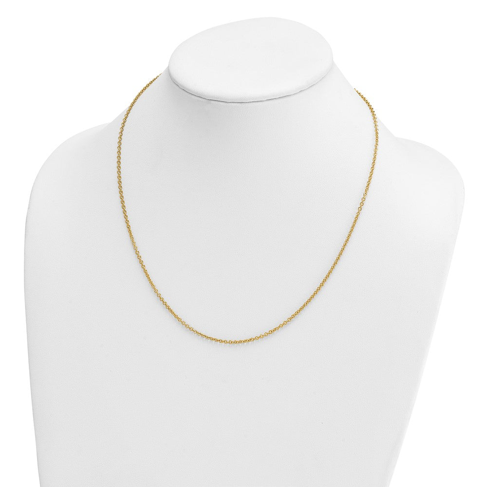 14K Rose Gold Polished 2.0mm Solid Cable Chain Necklace