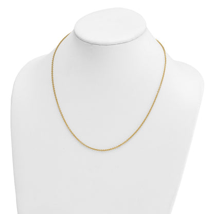 14K Rose Gold Polished 2.0mm Solid Cable Chain Necklace