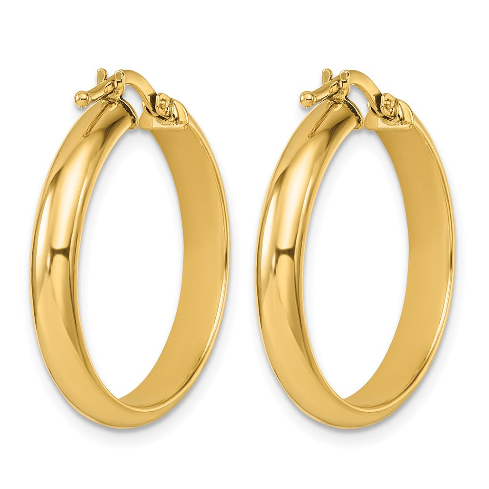 14k Yellow Gold Polished 3.8x24.7mm Round Hoop Earrings