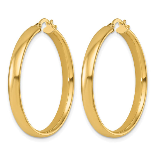 14k Yellow Gold Polished 4x33.5mm Round Hoop Earrings