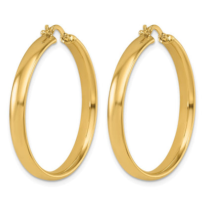 14k Yellow Gold Polished 4x33.5mm Round Hoop Earrings