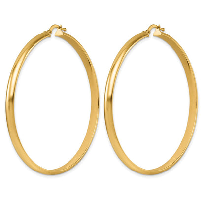 14k Yellow Gold Polished 3.8x54.5mm Round Hoop Earrings