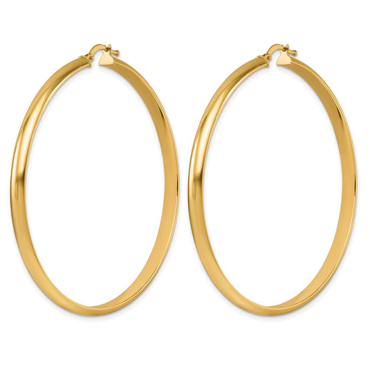 14k Yellow Gold Polished 3.8x54.5mm Round Hoop Earrings