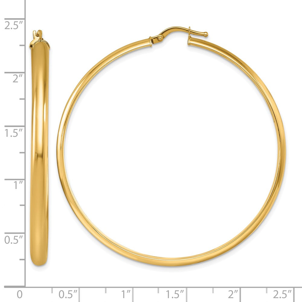 14k Yellow Gold Polished 3.8x54.5mm Round Hoop Earrings