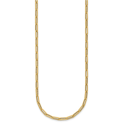 14k Yellow Gold Polished 3.1mm Paperclip Link Necklace