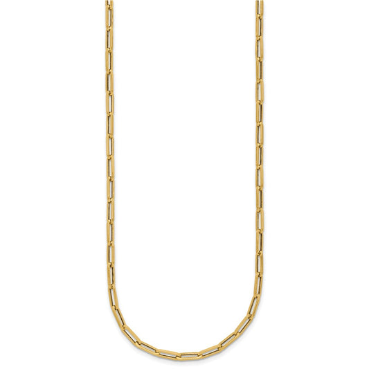 14k Yellow Gold Polished 3.1mm Paperclip Link Necklace