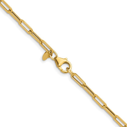 14k Yellow Gold Polished 3.1mm Paperclip Link Necklace